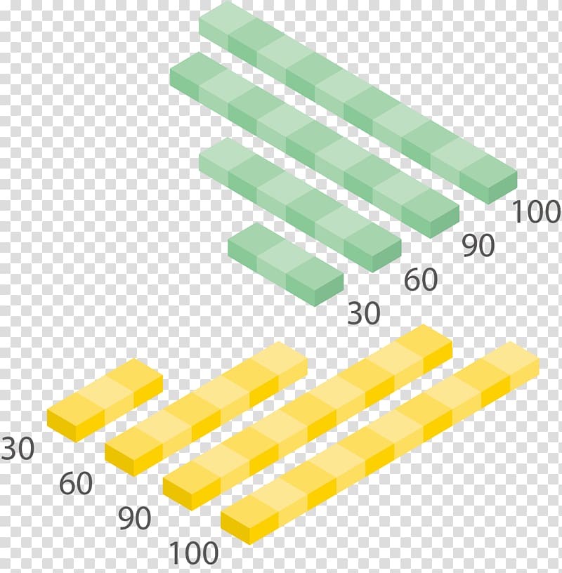 Chart Solid geometry 3D computer graphics, Green Yellow 3D bar chart transparent background PNG clipart
