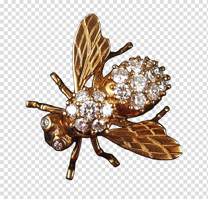 Brooch Honey bee Jewellery Diamond Estate jewelry, Jewellery transparent background PNG clipart