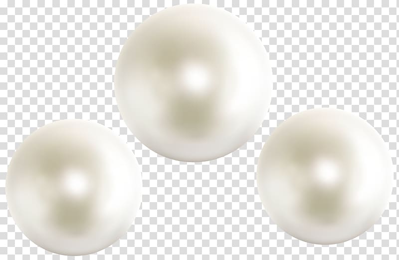 three white pearls, Pearl Earring Material Body piercing jewellery, Pearls transparent background PNG clipart