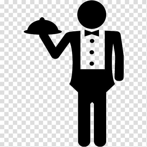 Waiter Black and white Hotel , hotel transparent background PNG clipart