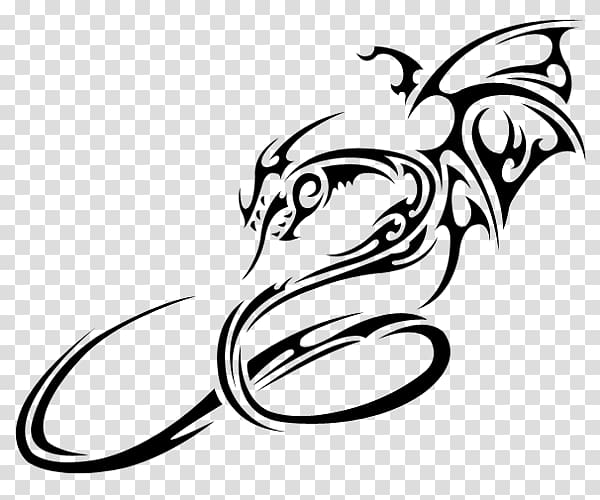 Tattoo Drawing Line art, dragon zodiac transparent background PNG clipart