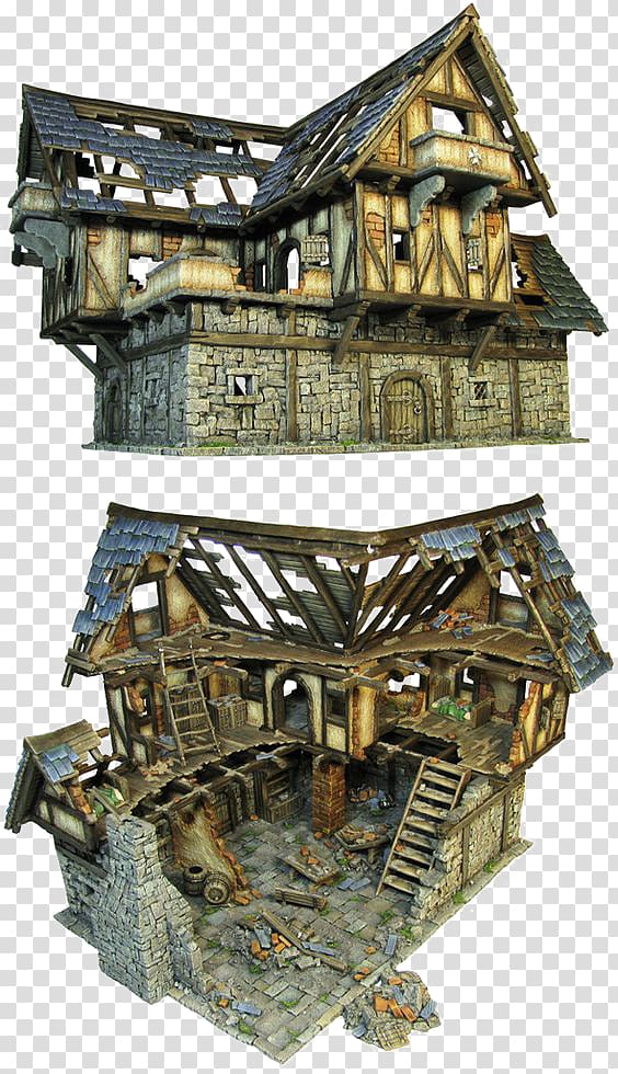 Warhammer 40,000 Ruins Miniature wargaming Building Coaching inn, 3D house transparent background PNG clipart