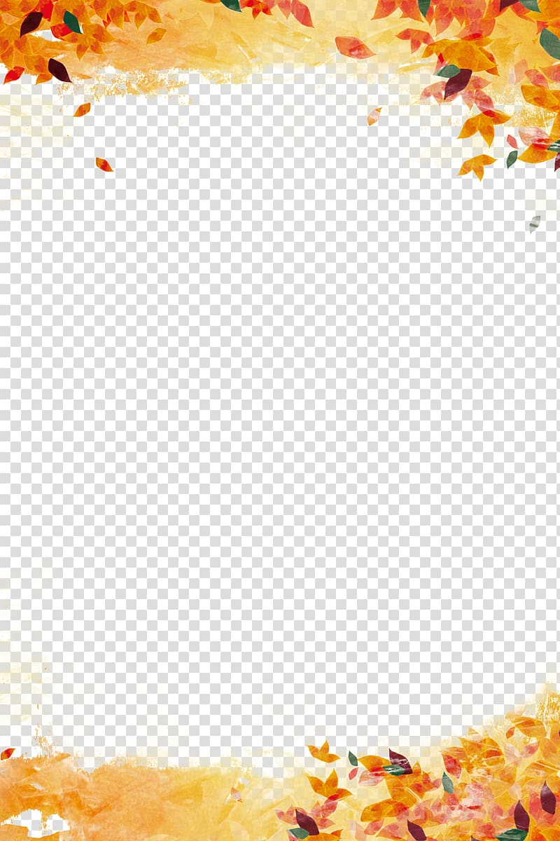 orange and green leaves border , Poster Sales promotion Autumn Publicity Advertising, Golden autumn leaves background transparent background PNG clipart