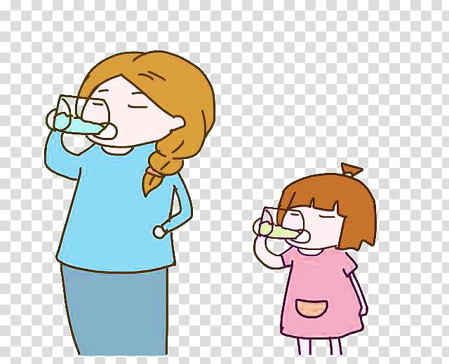 Drinking Mother Child, Mother and baby drink water material transparent background PNG clipart