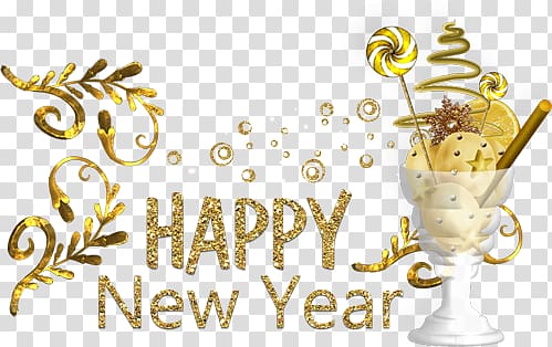 happy new year decorative material transparent background PNG clipart