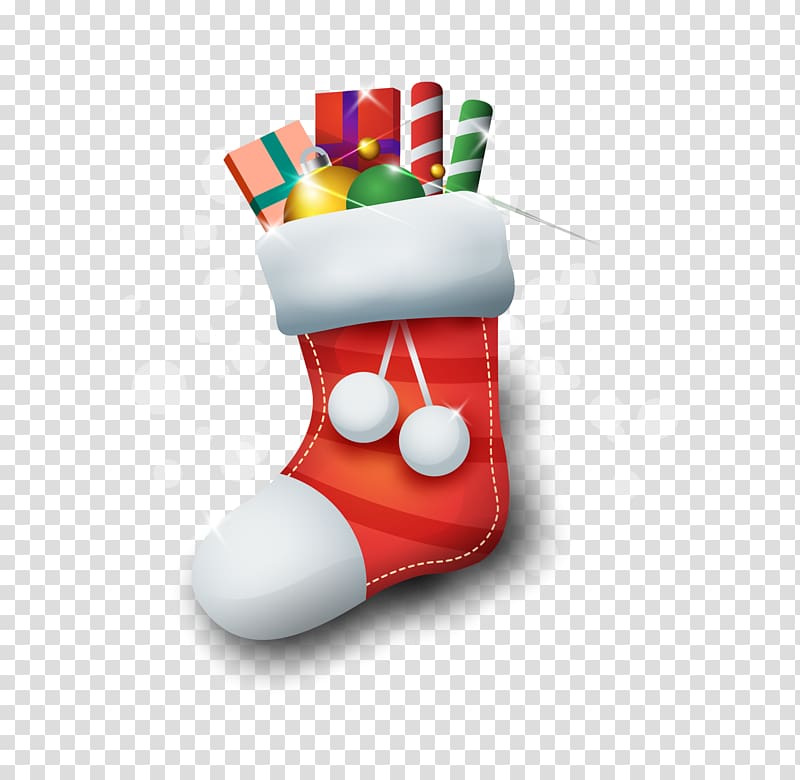 Santa Claus Christmas ings Gift Sock, Cartoon Christmas ing transparent background PNG clipart