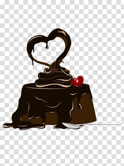 Chocolate cake Torte Milk Icing, Love chocolate cake transparent background PNG clipart