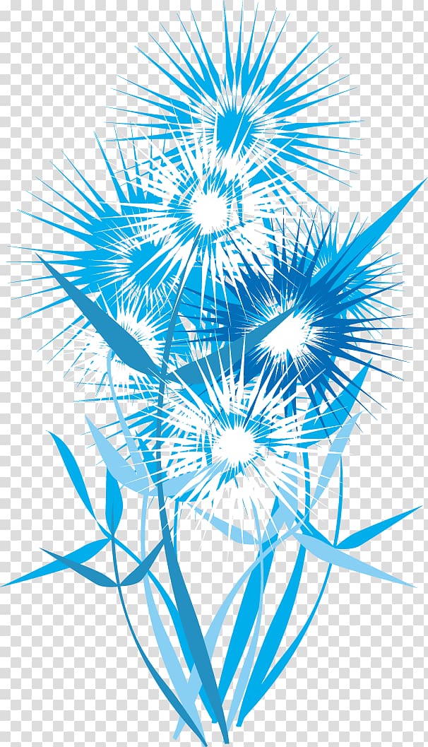 Common Dandelion Blue, Creative blue dandelion transparent background PNG clipart