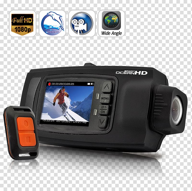 Action camera 1080p Extreme sport Digital Cameras, Camera transparent background PNG clipart