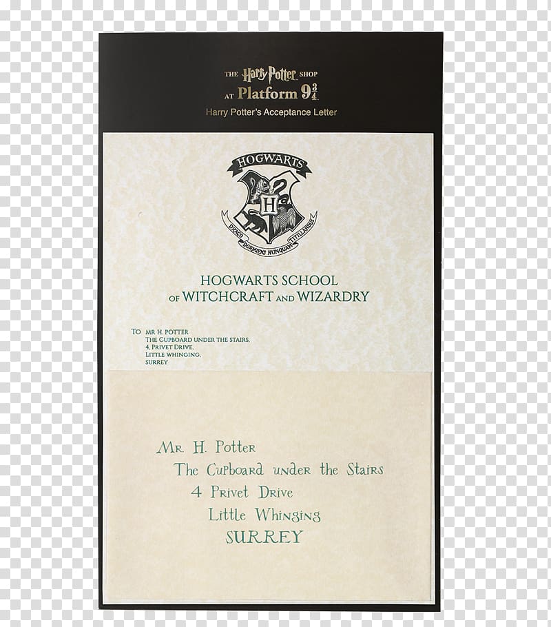 Hogwarts Hufflepuff Acceptance Letter, Harry Potter PNG