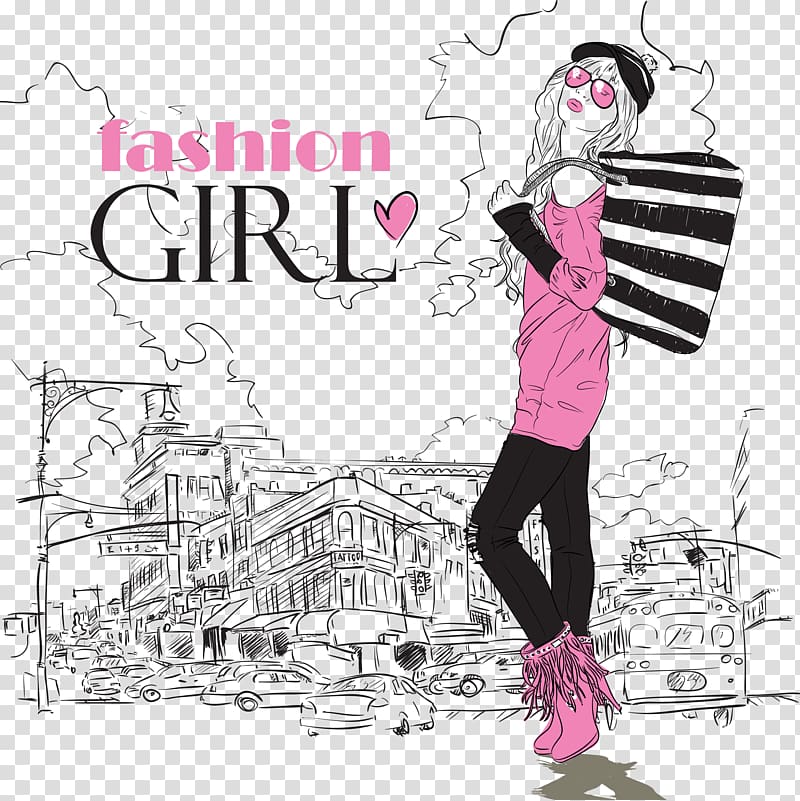 Fashion Girl illustration, Fashion Illustration, Fashionable women transparent background PNG clipart