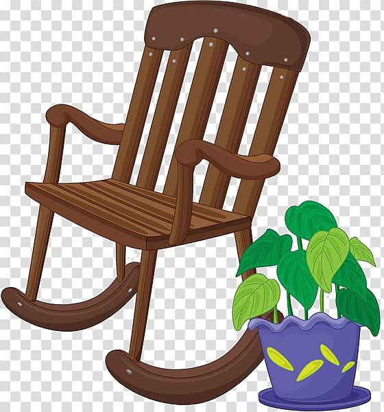 Drawing Rocking chair Illustration, Cartoon chair potted material transparent background PNG clipart