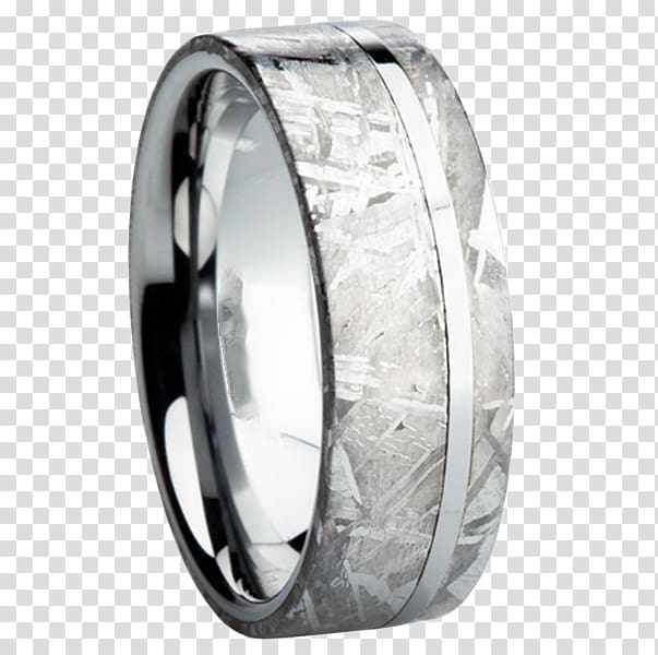 Wedding ring Inlay Tungsten carbide, meteorite jewelry transparent background PNG clipart