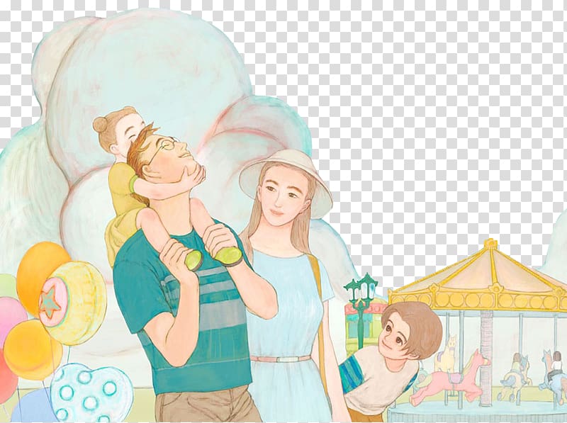 Child Parent Illustration, Children and parents play transparent background PNG clipart