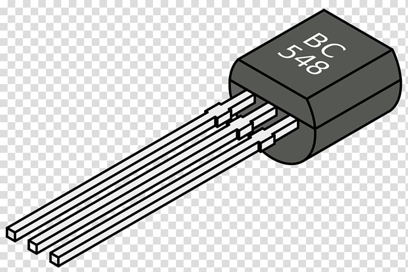 Bipolar junction transistor BC548 TO-92 NPN, conductive conductor transparent background PNG clipart