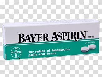 Bayer Aspirin for relief of headache pain and fever box, Box Of Aspirin transparent background PNG clipart