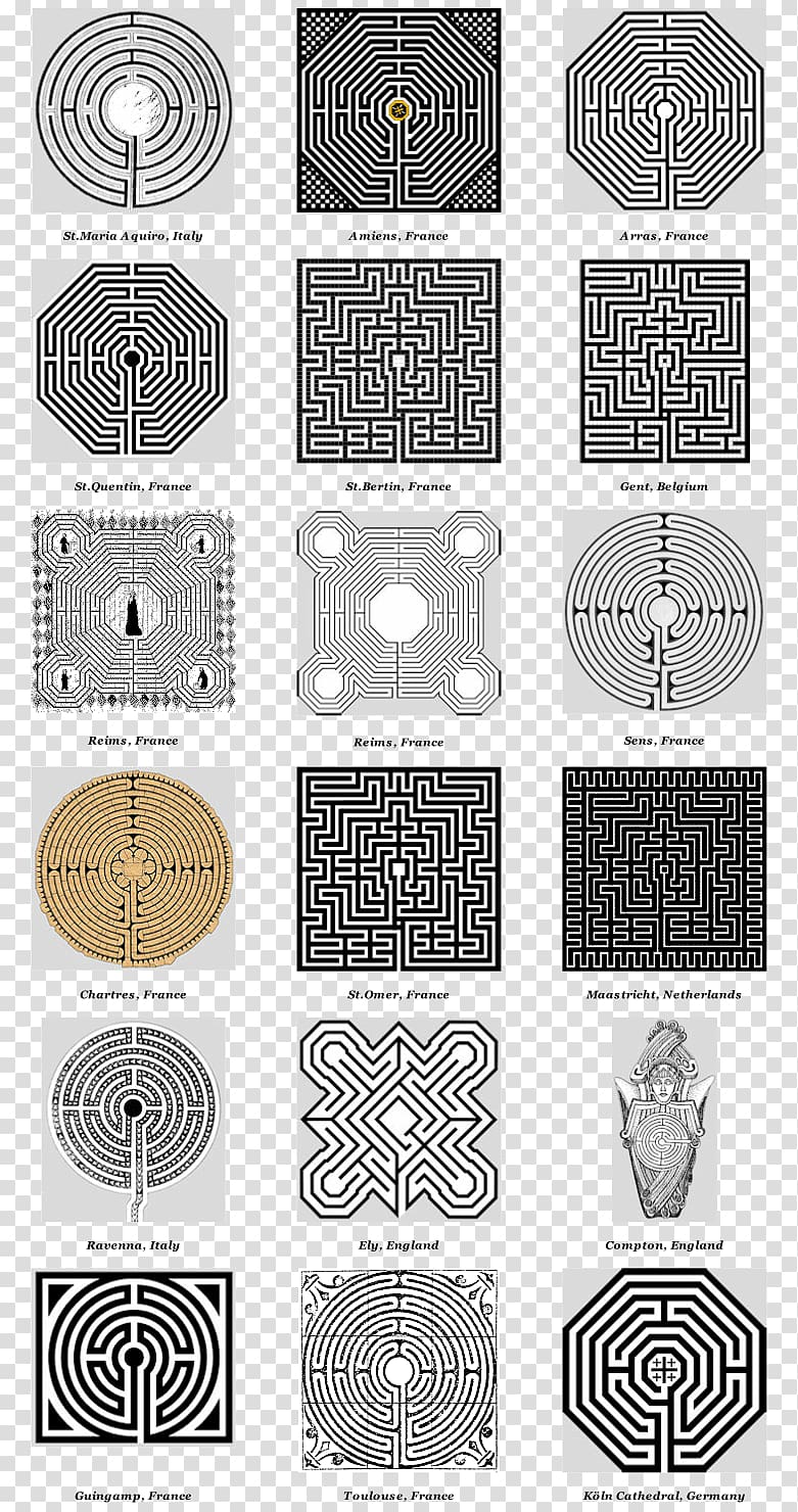 Chartres Cathedral labyrinth Minotaur Theseus Maze, others transparent background PNG clipart