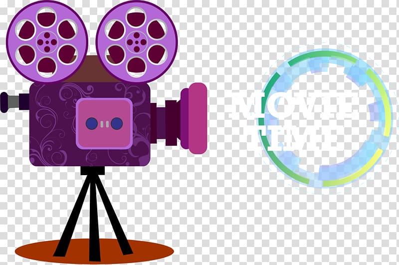 Film Movie projector, Purple movie projector transparent background PNG clipart