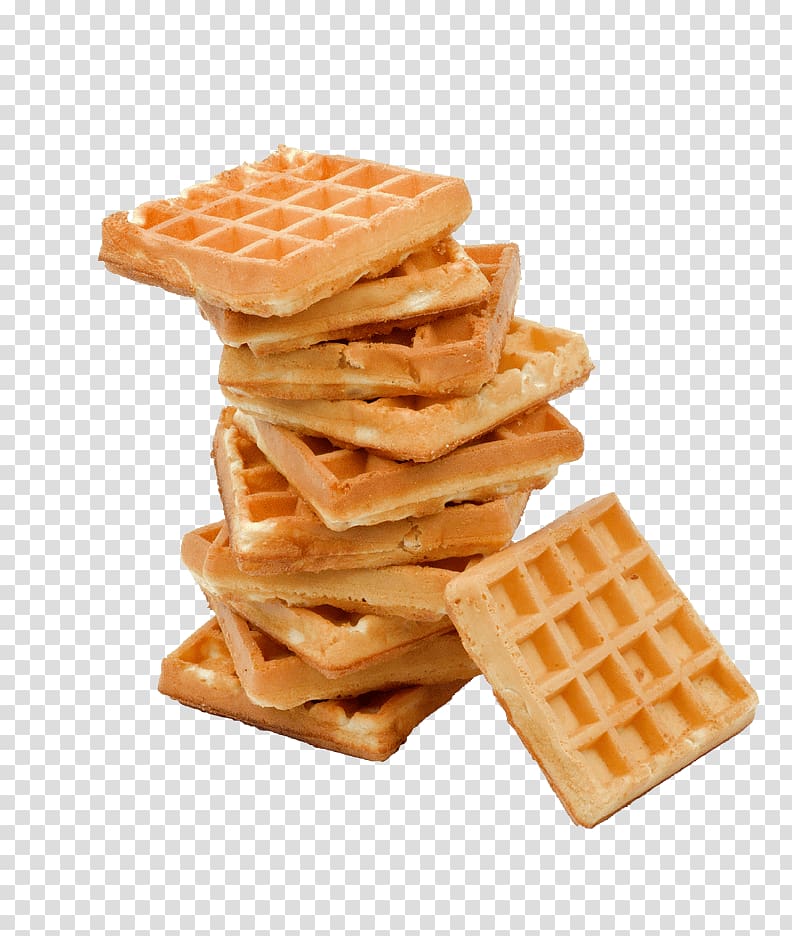 pile of brown wafers, Stack Of Waffles transparent background PNG clipart