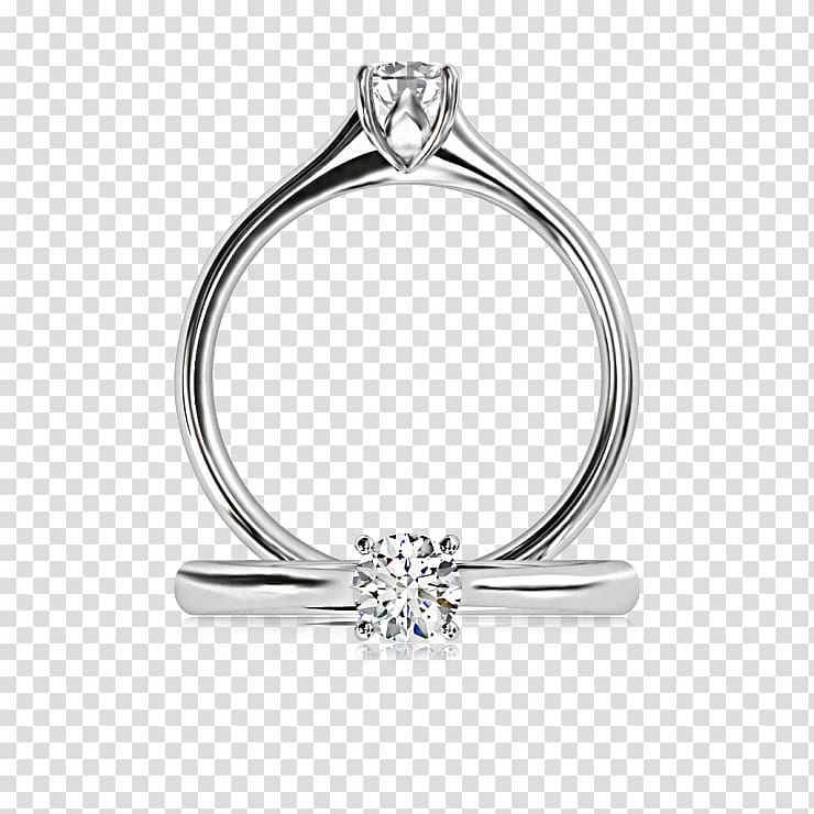 Diamond Engagement ring Silver Cubic zirconia, diamond transparent background PNG clipart