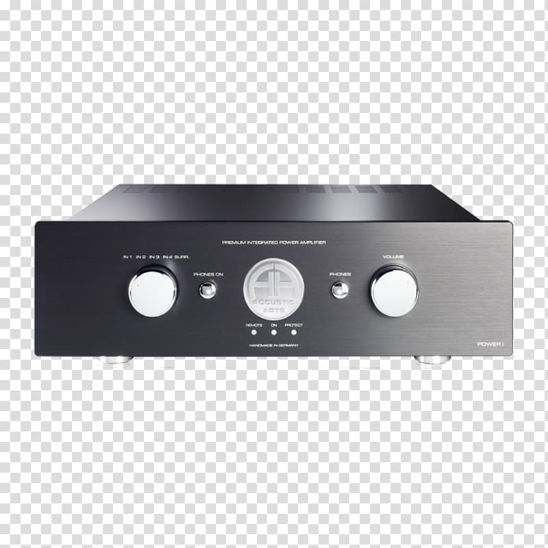 Audio power amplifier Preamplifier Loudspeaker CD player, tube sound transparent background PNG clipart