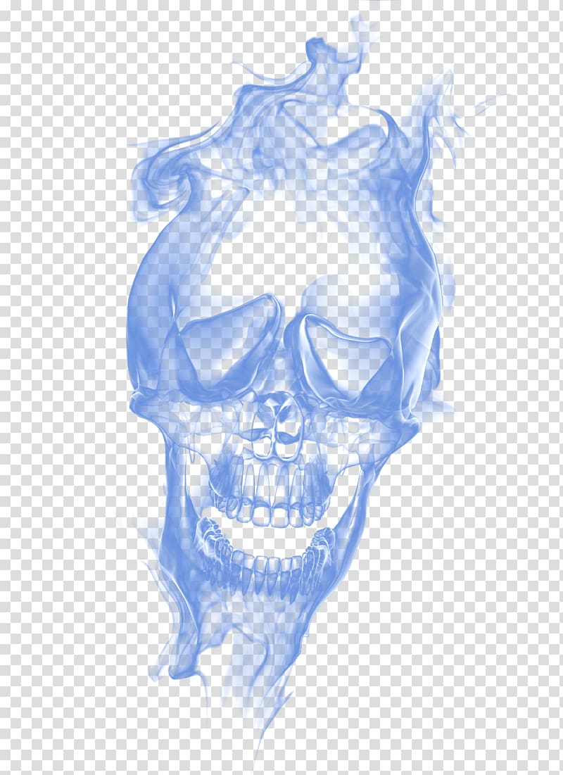 skull illustration, Smoke Euclidean Haze, Blue smoke skull transparent background PNG clipart
