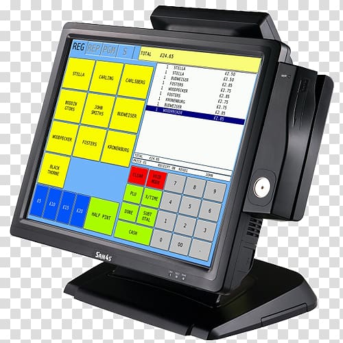 Cash register Point of sale Till roll Retail Barcode Scanners, fast-food restaurant menu transparent background PNG clipart