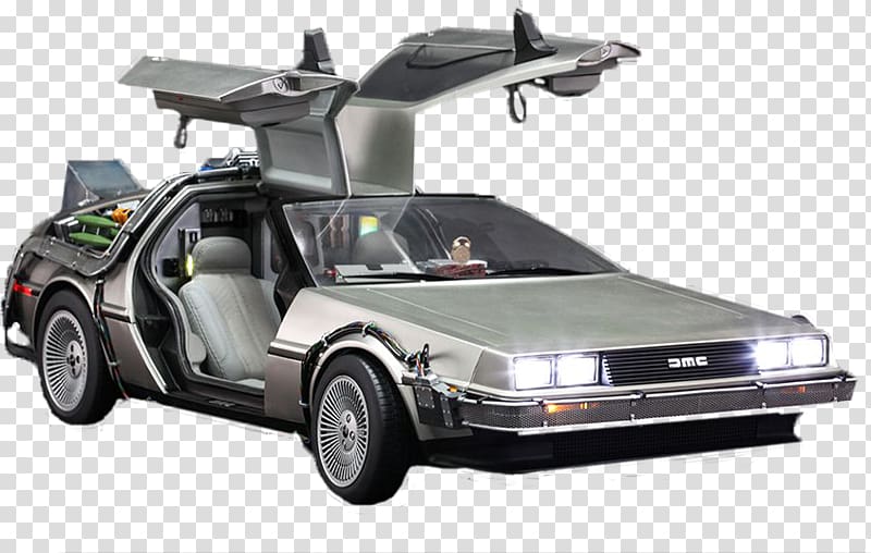 DeLorean DMC-12 Car DeLorean time machine Toy, car transparent background PNG clipart