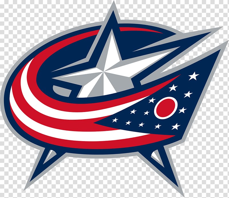 red and blue star with stripe and star logo, Columbus Blue Jackets Official Logo transparent background PNG clipart