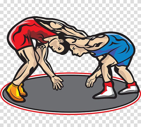 two men doing martial arts illustration, Professional wrestling Cartoon , A wrestler; a wrestler transparent background PNG clipart