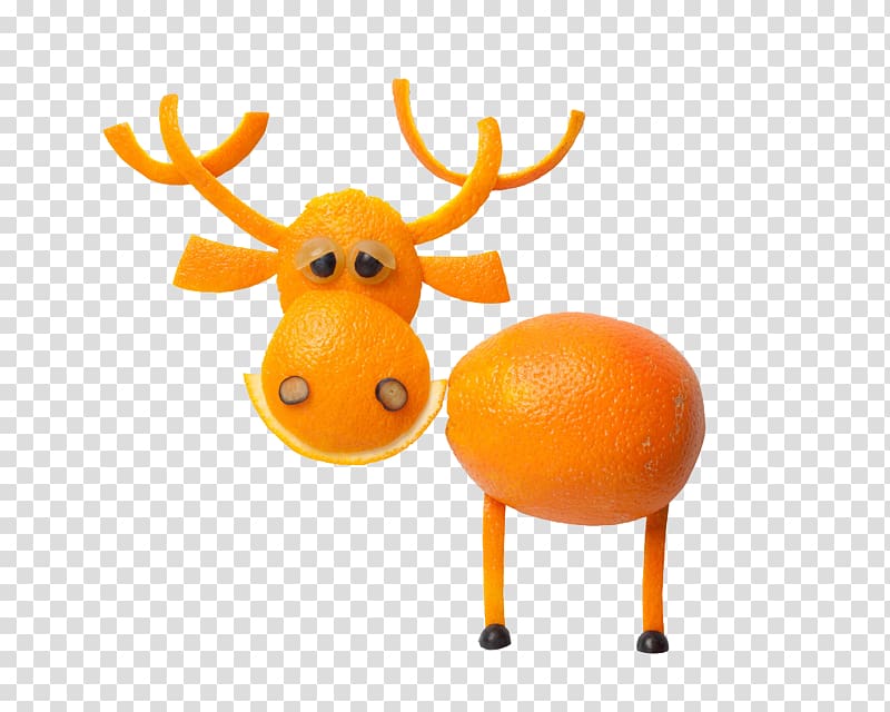 Mandarin orange Reindeer Fruit, Creative orange deer transparent background PNG clipart