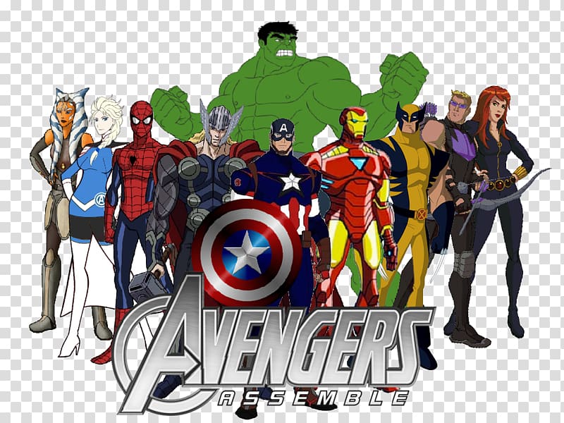 Avengers Assemble illustration, Iron Man Spider-Man Captain America Clint Barton Hulk, Avengers transparent background PNG clipart