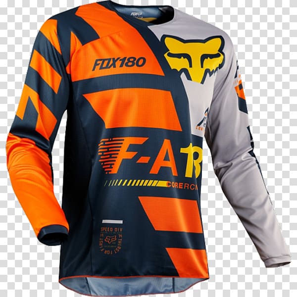 Jersey Fox Racing Motocross Sport Pants, orange cross transparent background PNG clipart
