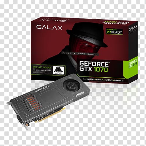 Graphics Cards & Video Adapters NVIDIA GeForce GTX 1070 英伟达精视GTX GALAXY Technology, nvidia transparent background PNG clipart
