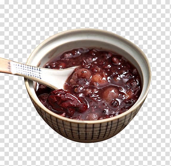 Congee Porridge Glutinous rice Black rice, Red dates longan black glutinous rice porridge lotus transparent background PNG clipart