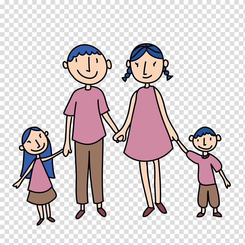 Two-child policy Family Mother Parent Birth, Pull the hands of the parents and the child transparent background PNG clipart