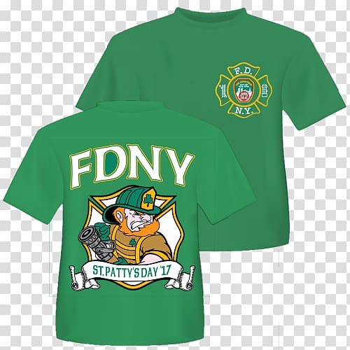 T-shirt Sports Fan Jersey Saint Patrick\'s Day New York City Fire Department, T-shirt transparent background PNG clipart