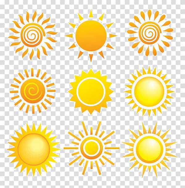 nine assorted sun s, Sun Euclidean , sun transparent background PNG clipart