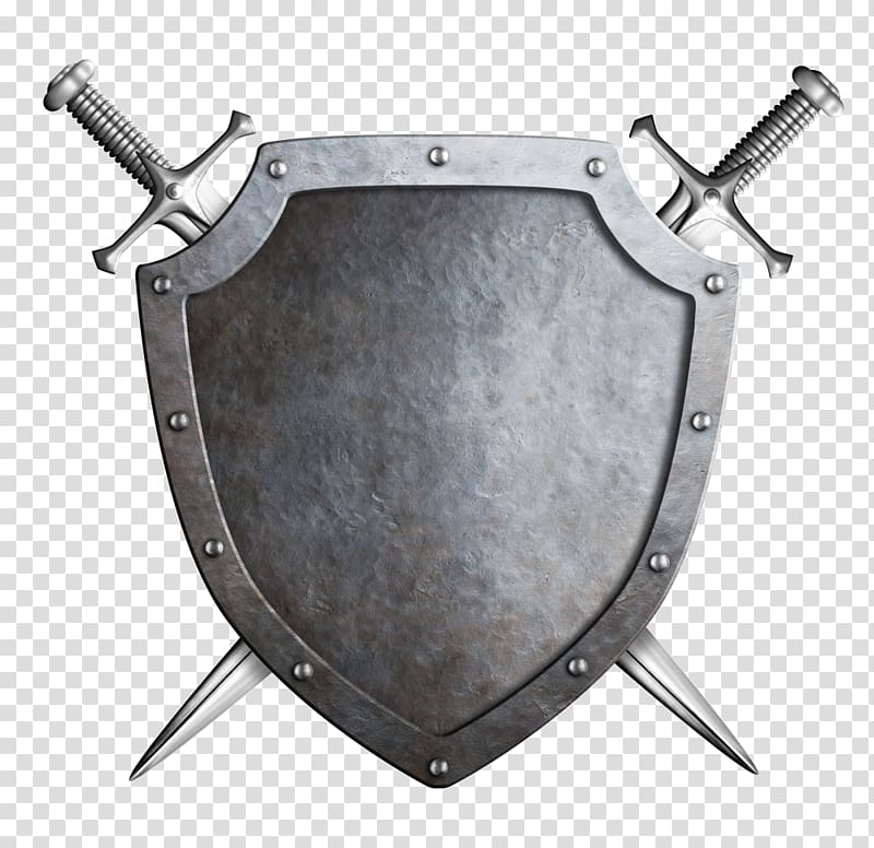 gray shield and two swords illustration, Trinic LLC Black Anvil Media Balingup Medieval Carnivale Site God Child, Retro Shield transparent background PNG clipart