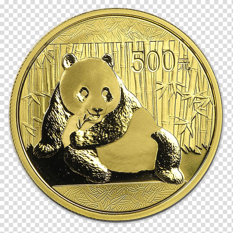 Chinese Gold Panda Gold coin Gold bar Canadian Gold Maple Leaf, gold transparent background PNG clipart