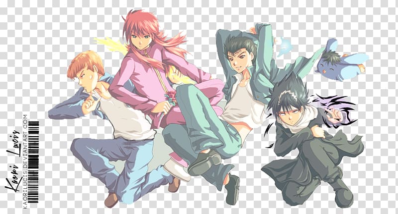 Yusuke Urameshi Hiei Kurama Kazuma Kuwabara Anime, Anime transparent background PNG clipart
