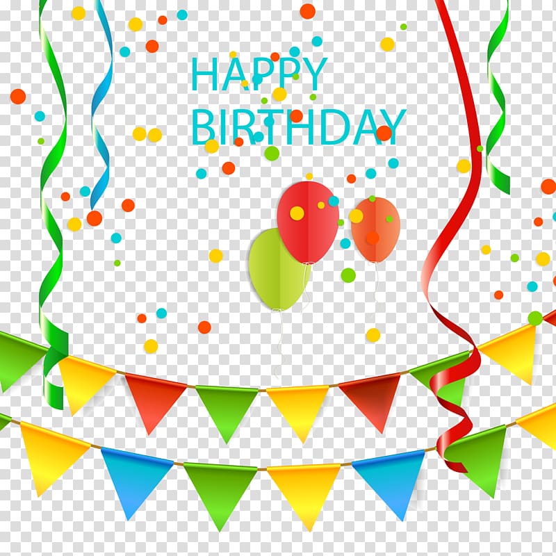 Birthday Balloon , Balloon and pull the flag birthday card transparent background PNG clipart
