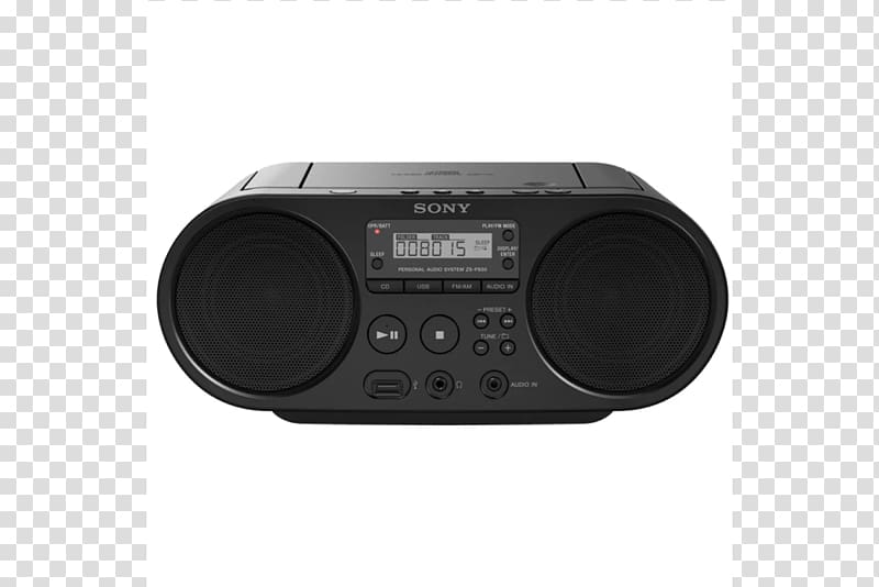 Digital audio Sony Corporation Boombox Portable CD player, radio transparent background PNG clipart