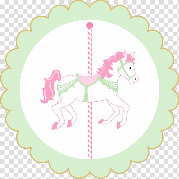 Paper Carousel Party Horse Convite, carrossel encantado transparent background PNG clipart