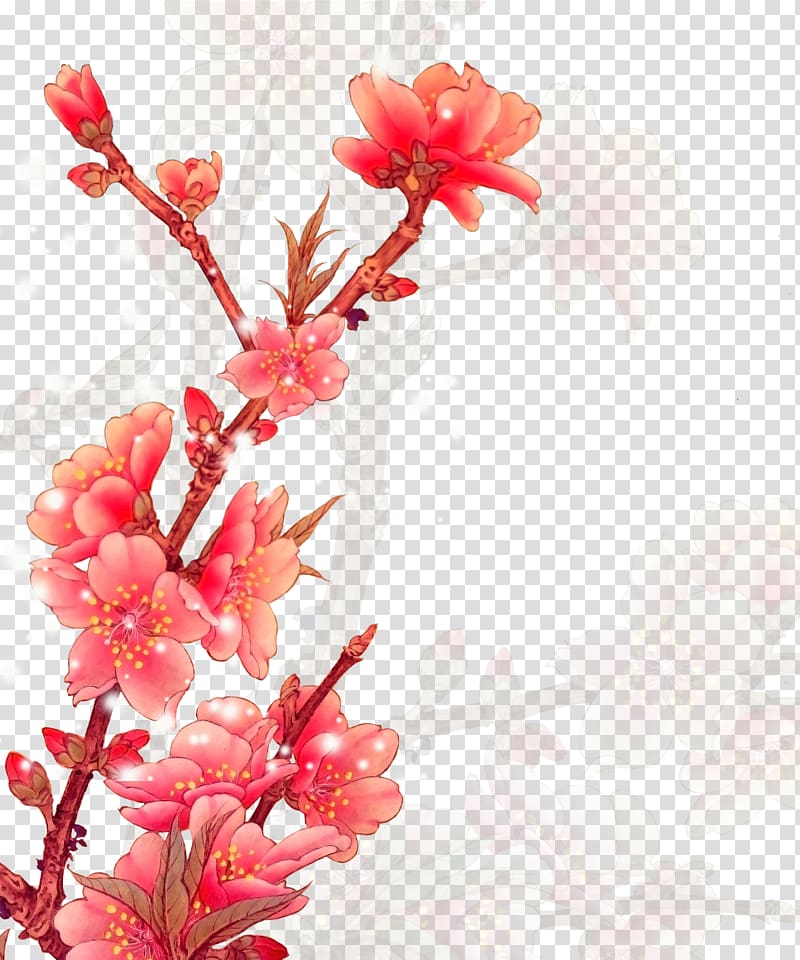 Oil painting , Plum flower transparent background PNG clipart