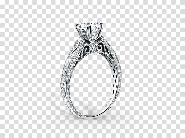 Engagement ring Solitaire Wedding ring Jewellery, platinum ring transparent background PNG clipart