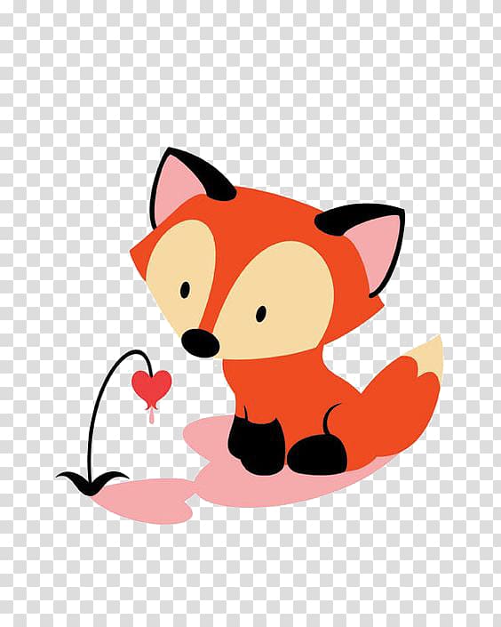 Red fox Valentines Day Infant Cuteness, fox transparent background PNG clipart