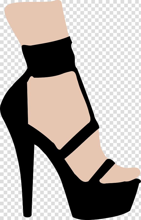 High-heeled footwear Shoe Boot , Black Woman transparent background PNG clipart