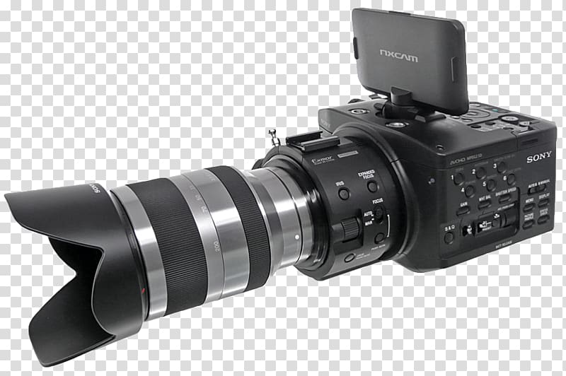 Video Cameras Camera lens Sony NEX-5 graphic film, viewfinder transparent background PNG clipart