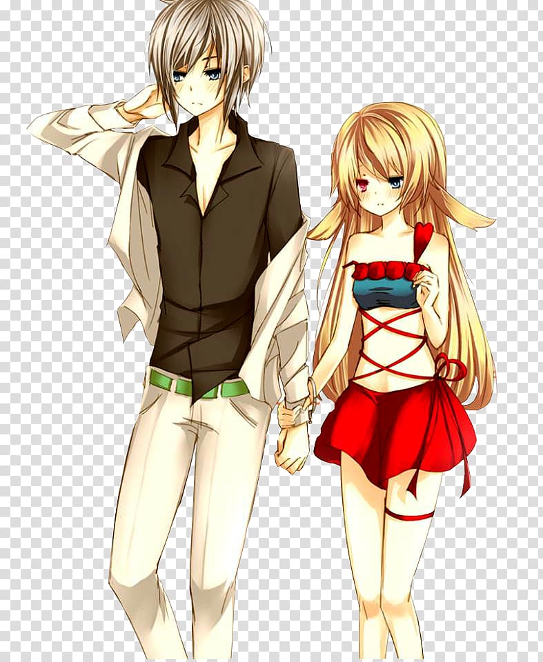 Drawing Anime Holding hands Sketch, couple transparent background PNG clipart